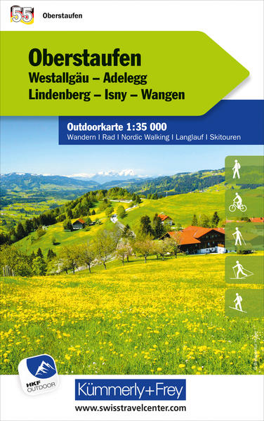Oberstaufen Westallgäu Adelegg Lindenberg Isny Wangen Nr. 55 Outdoorkarte Deutschland 1:35 000