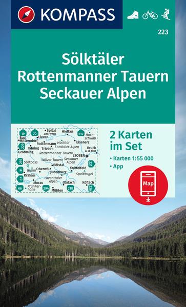 KOMPASS Wanderkarten-Set 223 Sölktäler Rottenmanner Tauern Seckauer Alpen (2 Karten) 1:55.000