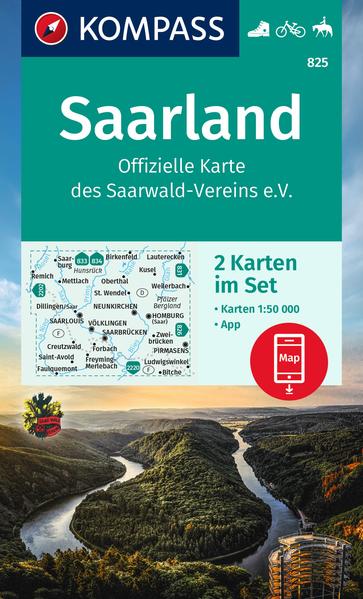 KOMPASS Wanderkarten-Set 825 Saarland Offizielle Karte des Saarwald-Vereins e.V. (2 Karten) 1:50.000