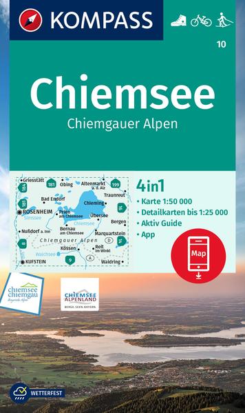 KOMPASS Wanderkarte 10 Chiemsee Chiemgauer Alpen 1:50.000