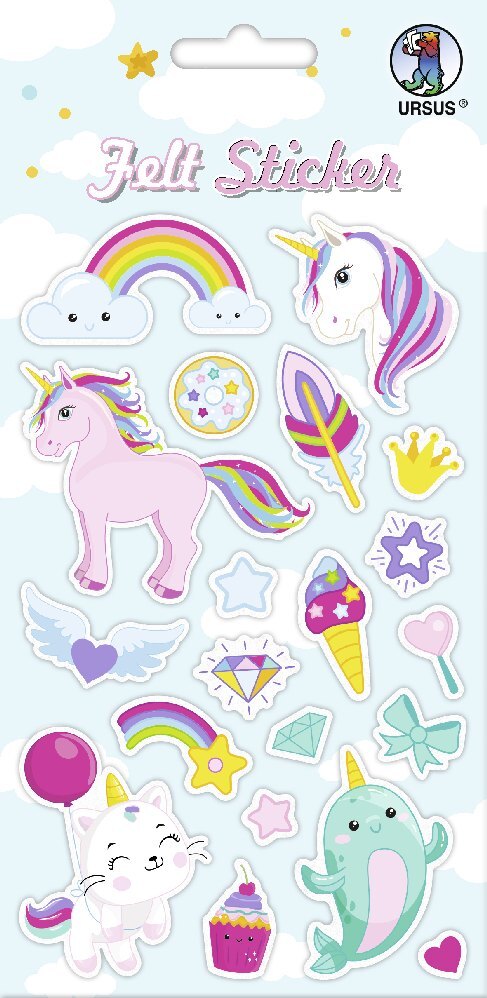 URSUS Dekorationsartikel Filz-Sticker Unicorn