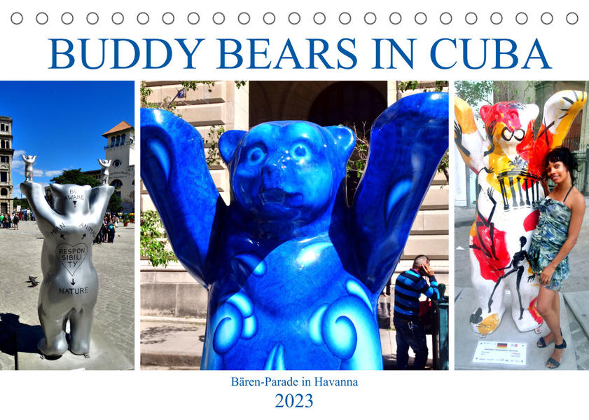 Image of Buddy Bears in Cuba - Bären-Parade in Havanna (Tischkalender 2023 DIN A5 quer)