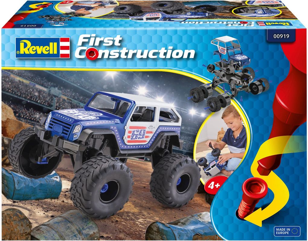 Image of Monster Truck, Revell First Construction, Bausatz Kinder ab 4 im Maßstab 1:20, 45 Teile, 21,5 cm Kinder