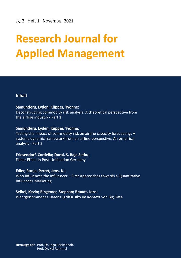 Research Journal for Applied Management - Jg. 2 Heft 1