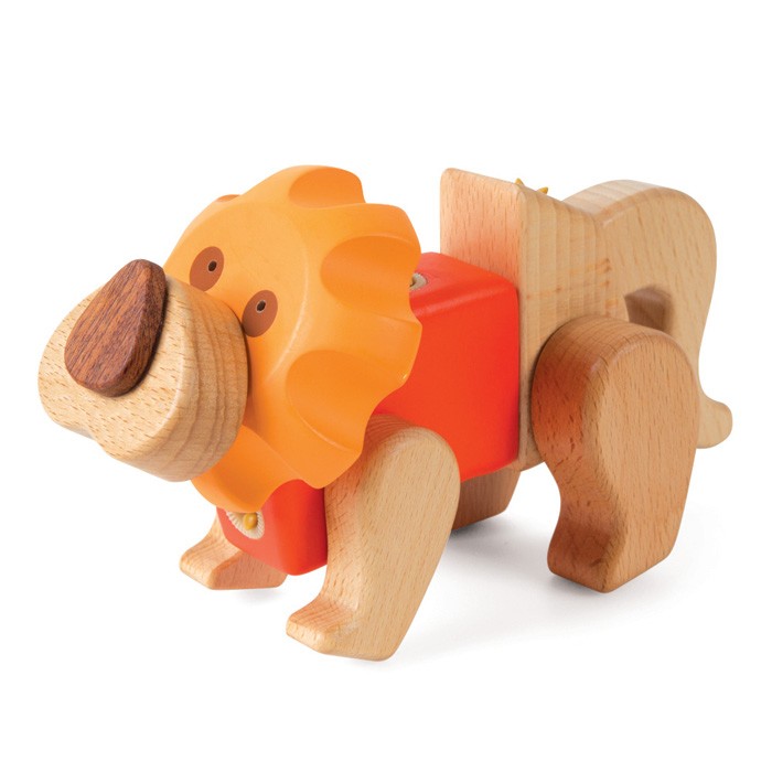 small foot 9835 - Kreativ-Bausatz Löwe Holz Klick & Dreh System
