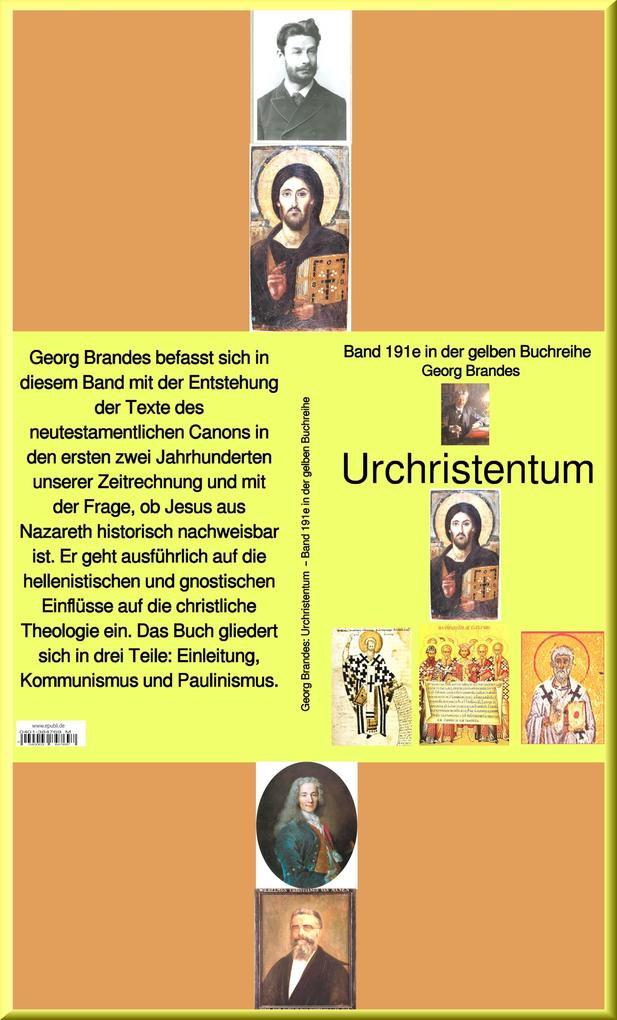Georg Brandes: Urchristentum - Band 191-2 in der gelben Buchreihe - bei Jürgen Ruszkowski