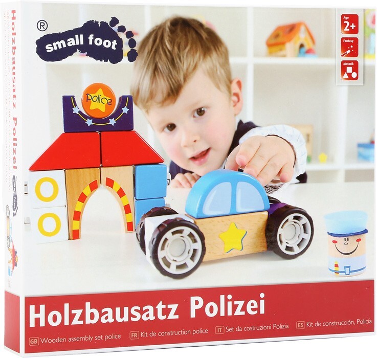 Image of small foot 10081 - Holzbausatz Polizei Bausteine 19 Teile