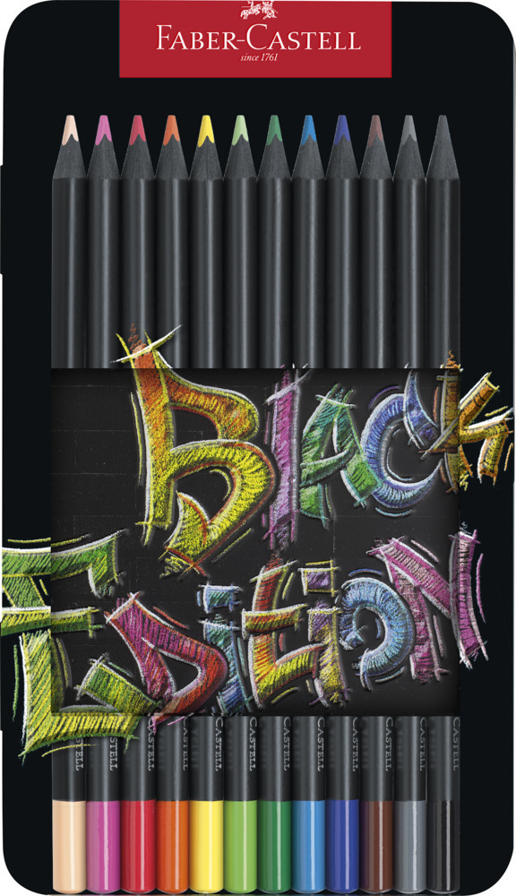 Faber-Castell Colour Pencils Black Edition Tin of 12