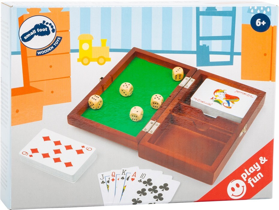 Image of Small Foot - Playing Cards and Dice Game in Wooden