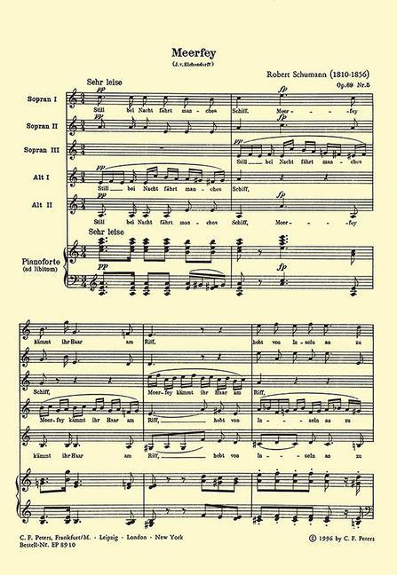 Meerfey Op. 6 No. 5 for Sssaa Choir and Piano