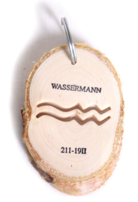 small foot 3656 - Sternzeichen Wassermann 1 Stück Anhänger Holzscheibe 7x5cm
