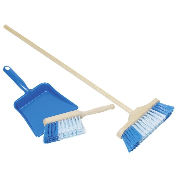 Kinderkehrschaufel Handfeger und Besen (blau)