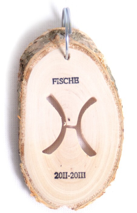 Image of small foot 3657 - Sternzeichen Fische 1 Stück Anhänger Holzscheibe 7x5cm