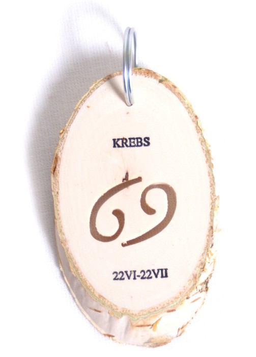 small foot 3661 - Sternzeichen Krebs 1 Stück Anhänger Holzscheibe 7x5cm