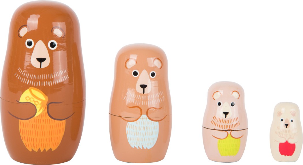 small foot 10621 - Matrjoschka Bären-Familie 4-teilig Holz 10cm