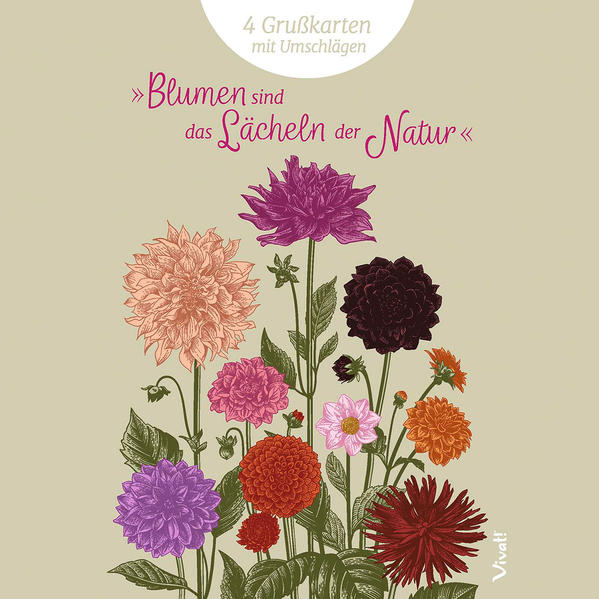 4er-Set Grußkarten Blumen sind das Lächeln der Natur