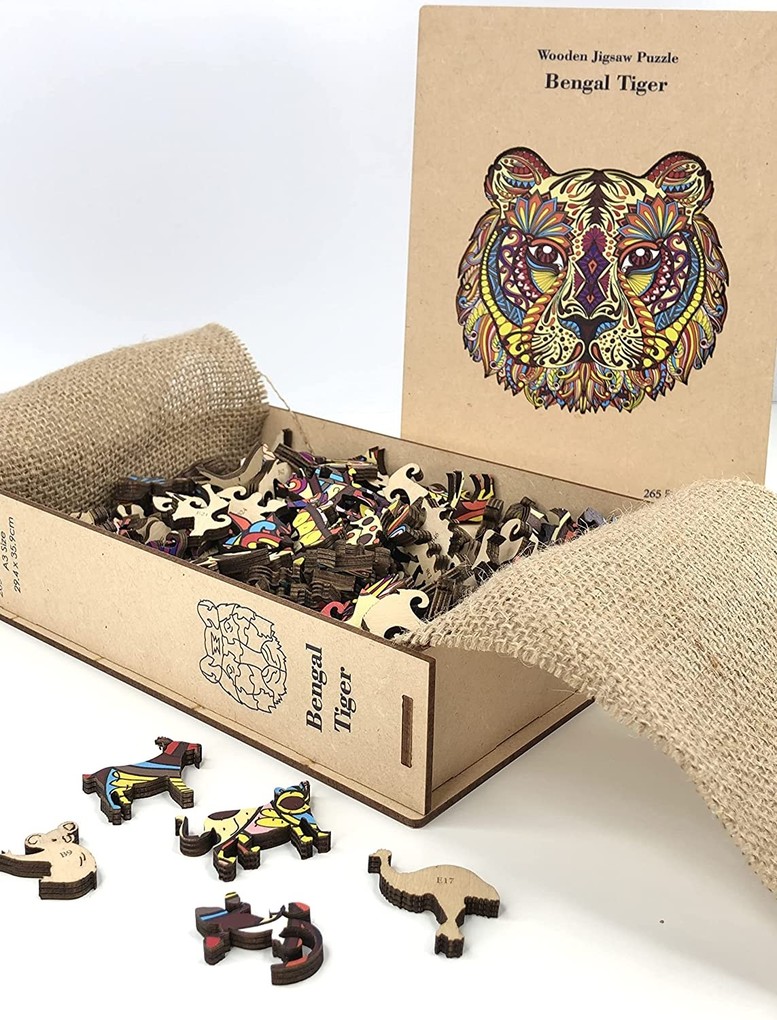 Craft Buddy PUZZWD-01 - Wooden Jigsaw Puzzle Bengal Tiger Holzpuzzle A3