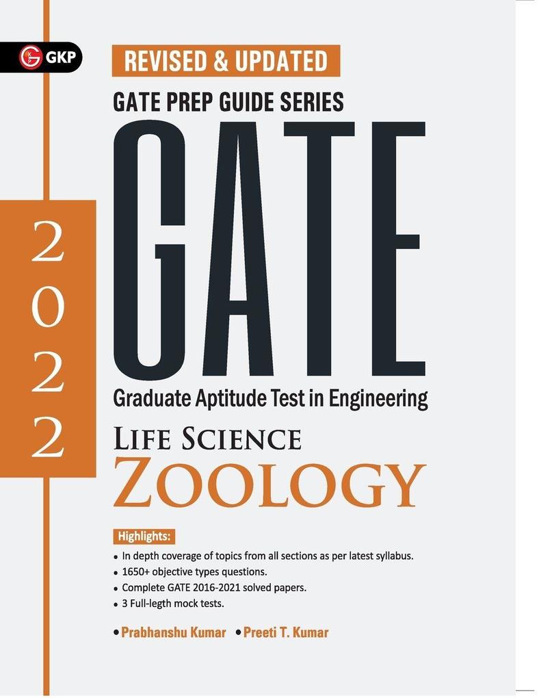 GATE 2022 Life Science Zoology- Guide by Dr. Prabhanshu Kumar Dr. Nibedita Mukhopadhyay