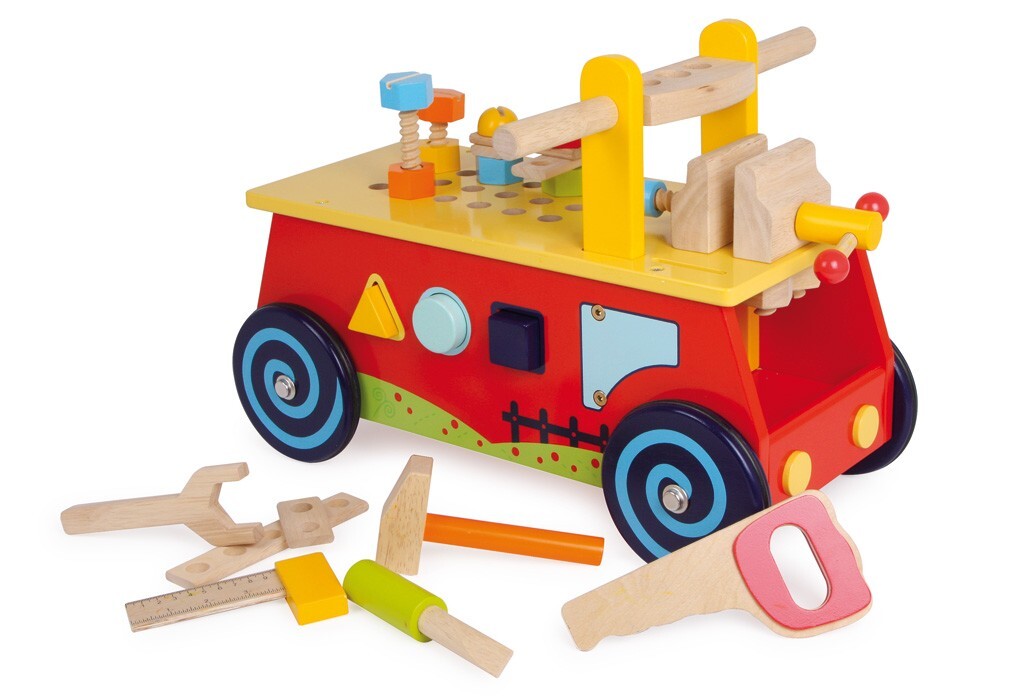 Image of small foot 1595 - Motorikwagen Werkbank Holz Spielhöhe: 21cm