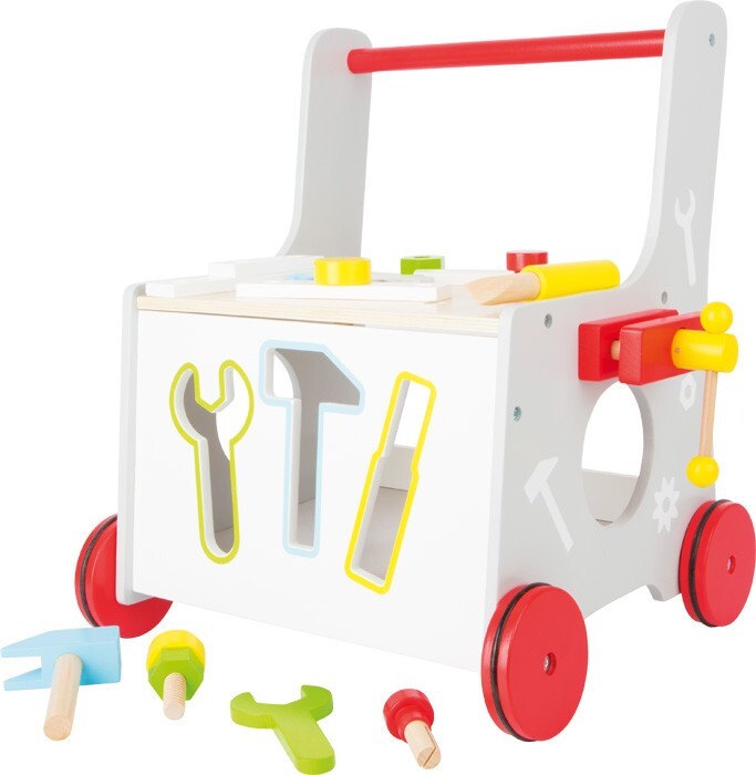 Image of small foot 10614 - Lauflernwagen Werkzeug 2in1 Kinder-Werkbank Holz play & learn Höhe: 44 cm