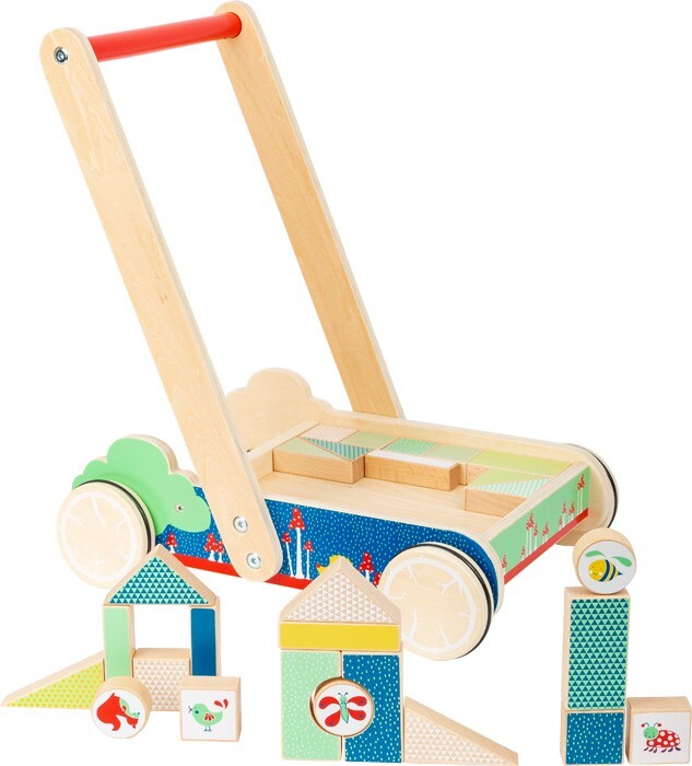 Image of small foot 11435 - Lauflernwagen Bauklötze Move it! Holz 28 Teile