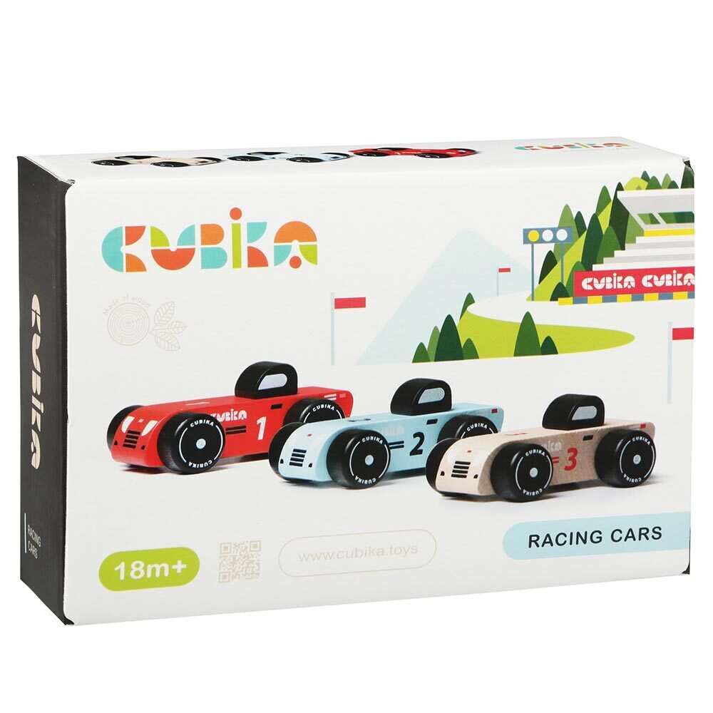 Racing Cars aus Holz 3 Stk.