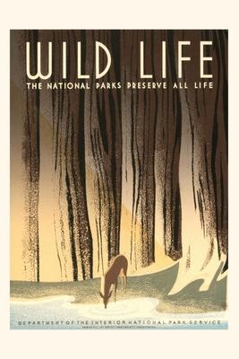Vintage Journal National Parks Travel Poster Wild Life