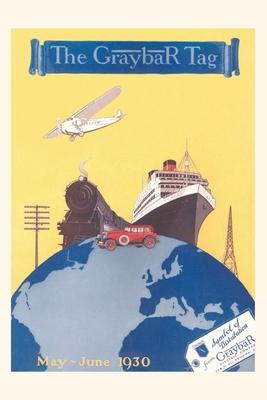 Vintage Journal Travel Poster with Trains Boats Plane
