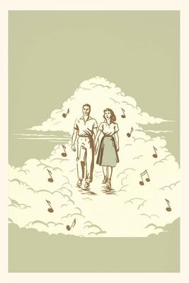 Vintage Journal Couple Strolling on Cloud