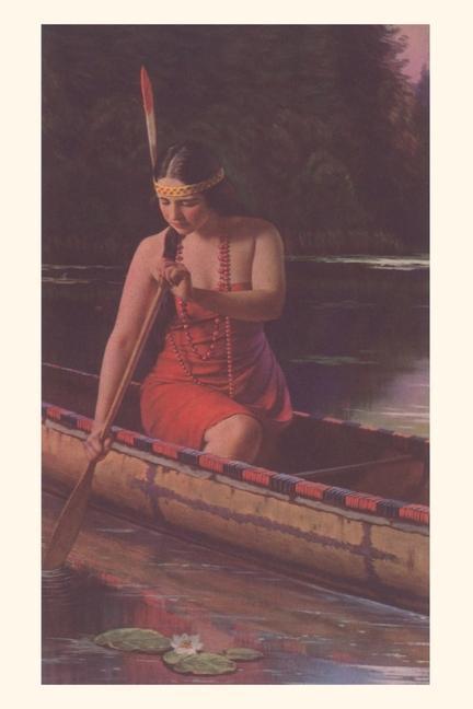Vintage Journal Indian Woman in Canoe