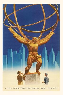 Vintage Journal Atlas Statue Rockefeller Center New York City