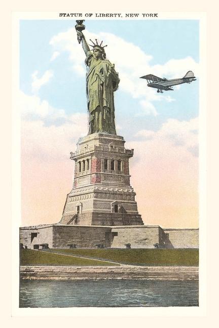 Vintage Journal Statue of Liberty with Biplane New York City