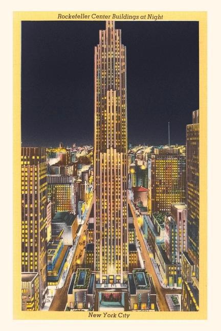 Vintage Journal Night Rockefeller Center New York City