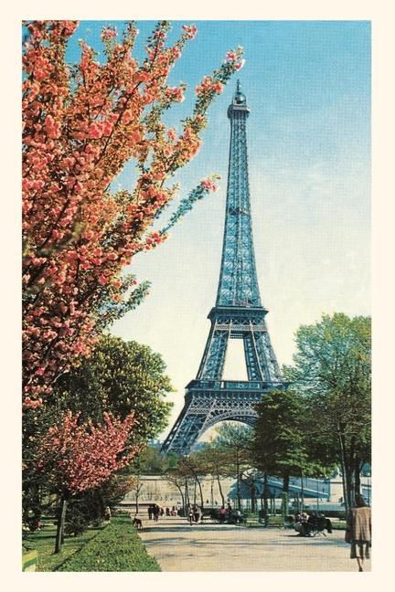 Vintage Journal Eiffel Tower Peach Blossoms