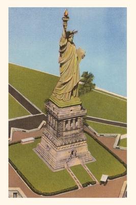 Vintage Journal Aerial View Statue of Liberty New York City