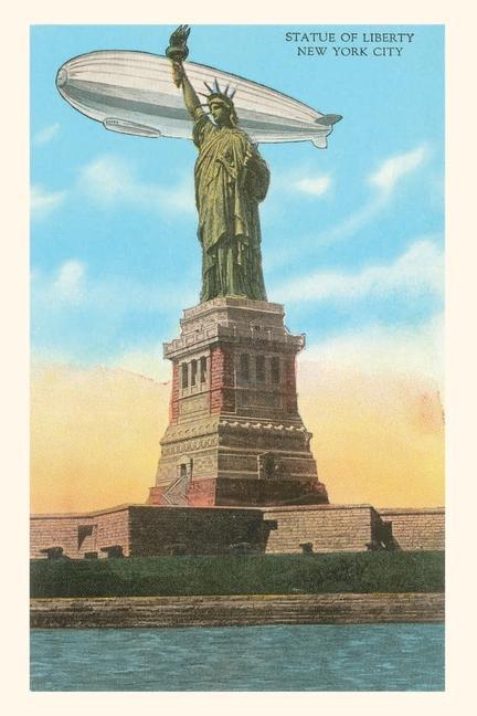 Vintage Journal Blimp and Statue of Liberty New York City