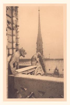 Vintage Journal Notre Dame Cathedral with Gargoyles