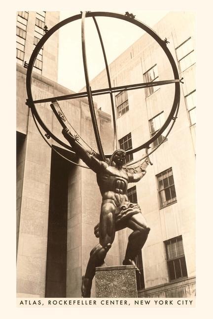 Vintage Journal Atlas Statue Rockefeller Center New York City