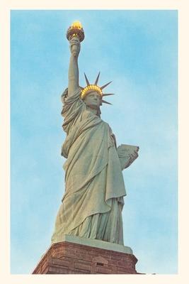 Vintage Journal Statue of Liberty with Lights New York City