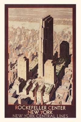 Vintage Journal Travel Poster Rockefeller Center New York City