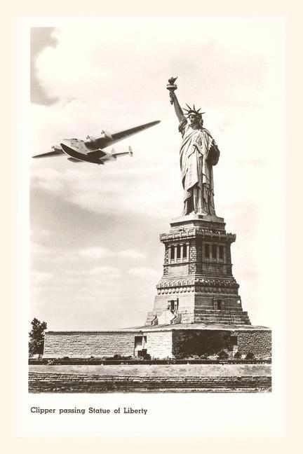 Vintage Journal Clipper Passing Statue of Liberty New York City