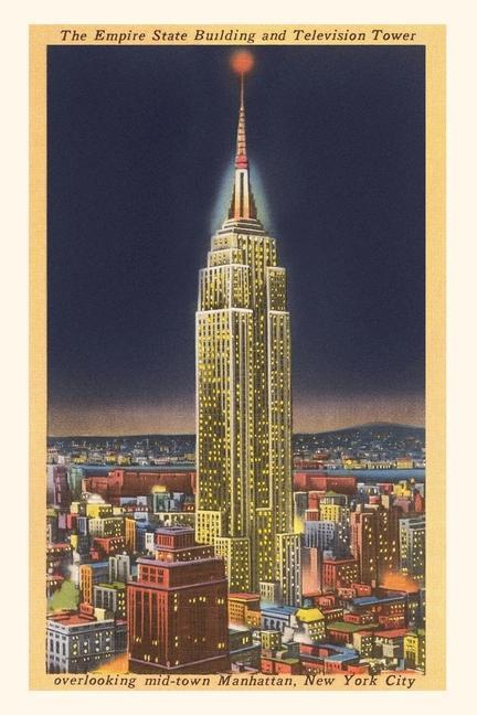 Vintage Journal Empire State Building at Night New York City