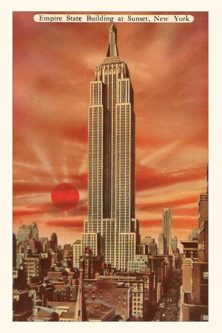 Vintage Journal Sunset Empire State Building New York City