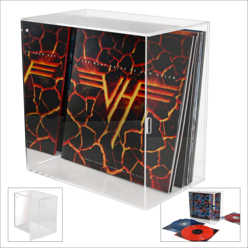 Image of Sammel-Vitrine aus hochwertigem Acryl für Vinyl-Schallplatten Rückwand verspiegelt auch für Wandau