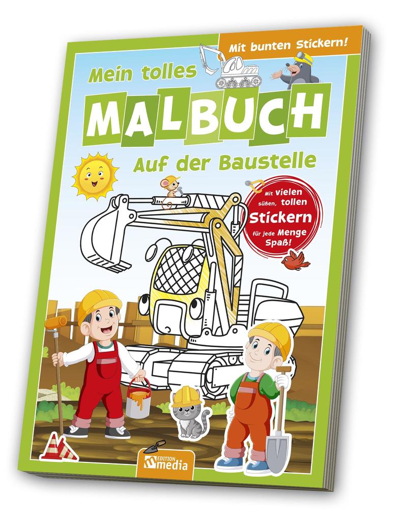 Image of Malbuch mit Stickern: Baustelle