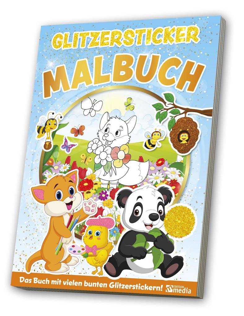 Image of Buch - Glitzersticker XXL-Malbuch Lernspaß im Frühling