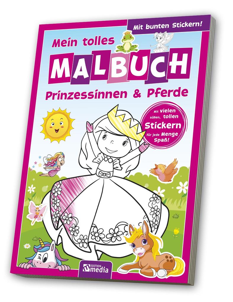 Image of Malbuch mit Stickern: Prinzessin Pferde Ponys