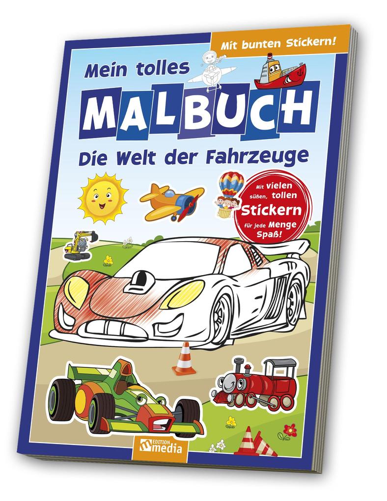 Image of Malbuch mit Stickern: Fahrzeuge