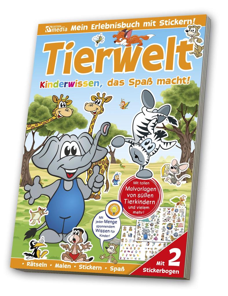 Image of Buch - Sticker-Übungsbuch - Tierwelt Lernspaß