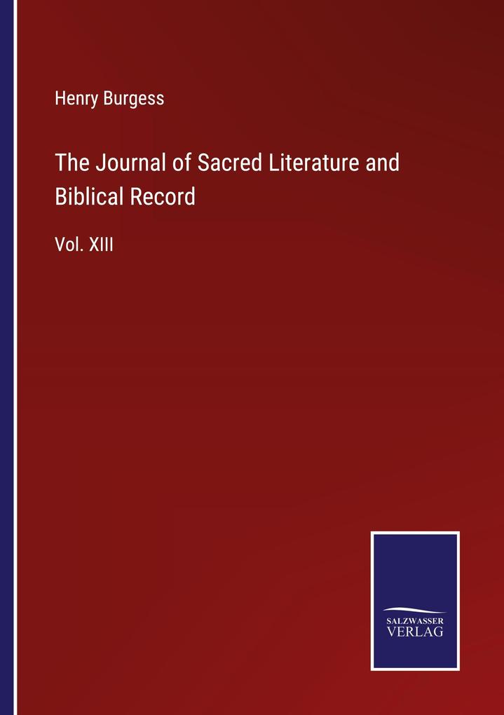 The Journal of Sacred Literature and Biblical Record